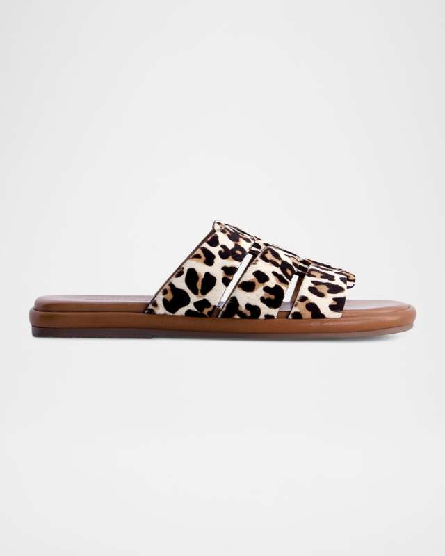 Tamer Caged Animal-Print Slide Sandals